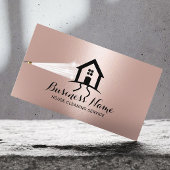 ハウスクリーニングパワー洗浄ハウスロゴバラ金ゴールド 名刺