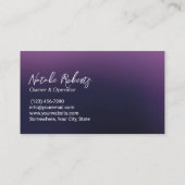 ハウスクリーニングパープル&バラ金ゴールドプロフェッショナル 名刺 (裏面)