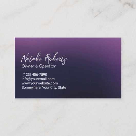 ハウスクリーニングパープル&バラ金ゴールドプロフェッショナル 名刺 (裏面)