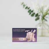 ハウスクリーニングパープル&バラ金ゴールドプロフェッショナル 名刺 (スタンド正面)