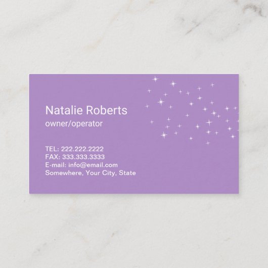 ハウスクリーニングフェザーダスターハウスキーピングパープル 名刺 (裏面)