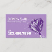 ハウスクリーニングフェザーダスターハウスキーピングパープル 名刺 (正面)
