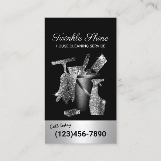 ハウスクリーニングブラックモダンハウスキーピング 名刺 (正面)