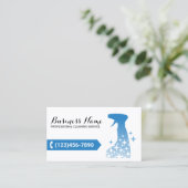 ハウスクリーニングブルースプレークリーナーハウスキーピング 名刺 (スタンド正面)