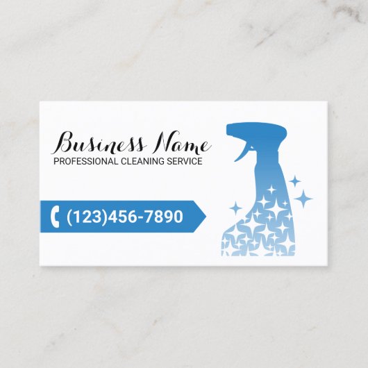 ハウスクリーニングブルースプレークリーナーハウスキーピング 名刺 (正面)