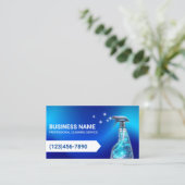 ハウスクリーニングブルーホログラフィックスプレークリーナー 名刺 (スタンド正面)