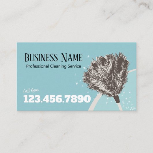 ハウスクリーニングプレーン羽毛ダスターハウスキーピング 名刺 (正面)