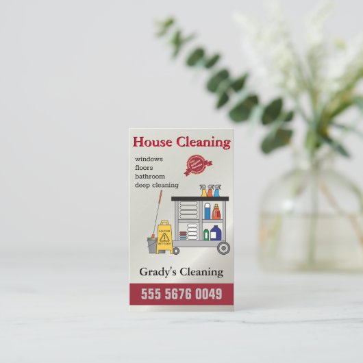 ハウスクリーニング🧼プロフェッショナルメイドサービス 名刺 (スタンド正面)