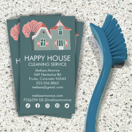 ハウスクリーニングホームサービスソーシャル魅力的アイコン 名刺