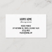 ハウスクリーニングホームサービスハンドドロードドードル 名刺 (裏面)