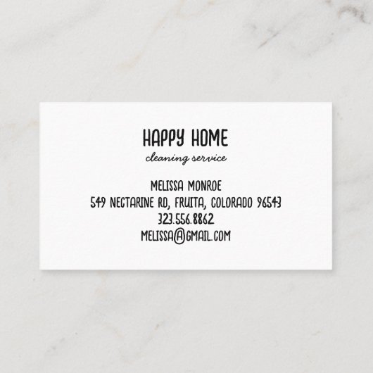 ハウスクリーニングホームサービスハンドドロードドードル 名刺 (裏面)