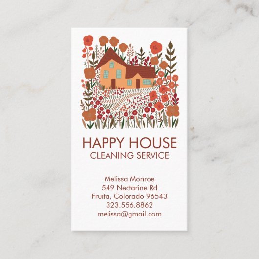 ハウスクリーニングホームサービスファームハウスQR 名刺 (正面)