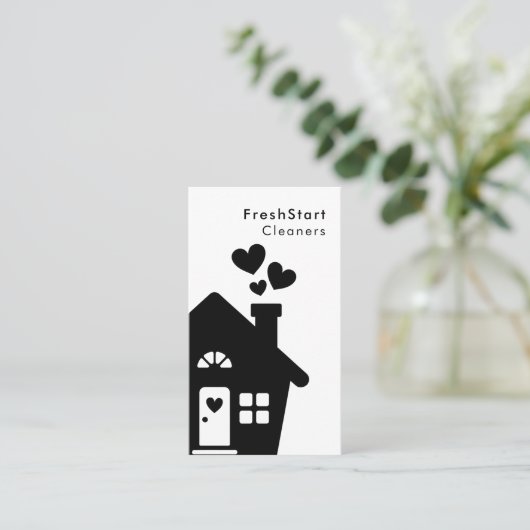 ハウスクリーニングホームサービスミニマルシンプル 名刺 (スタンド正面)