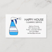 ハウスクリーニングホームサービス用品スプレーボトル 名刺 (正面)