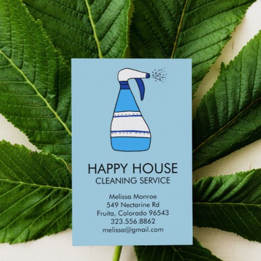 ハウスクリーニングホームサービス用品スプレーボトル 名刺