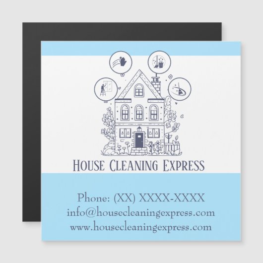 ハウスクリーニングホームサービス魅力的ビジネスカー (正面/裏面)