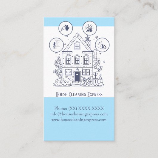 ハウスクリーニングホームサービス魅力的ビジネスカー 名刺 (正面)