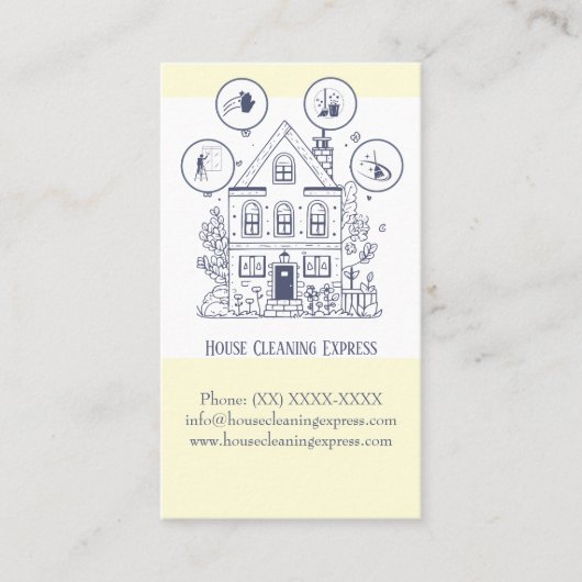ハウスクリーニングホームサービス魅力的ビジネスカー 名刺 (正面)