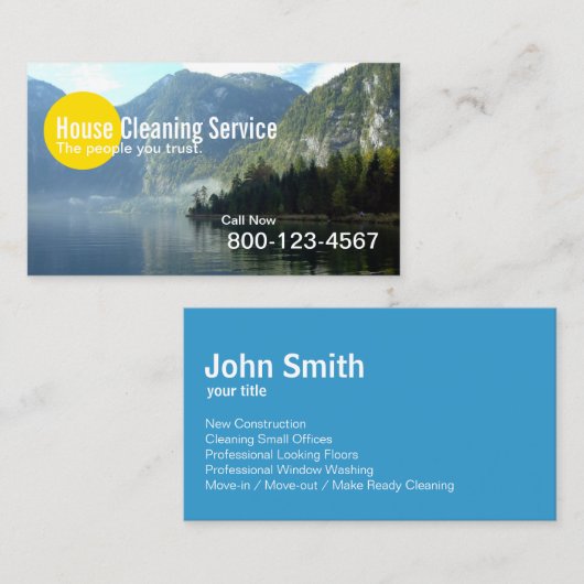 ハウスクリーニングマウンテンレイクプロフェッショナル 名刺 (正面/裏面)