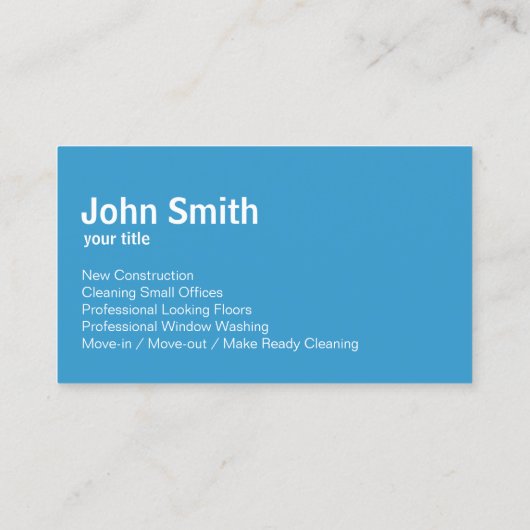 ハウスクリーニングマウンテンレイクプロフェッショナル 名刺 (裏面)