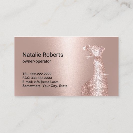 ハウスクリーニングメイドサービスバラ金ゴールドタイポグラフィ 名刺 (裏面)