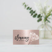 ハウスクリーニングメイドサービスバラ金ゴールドタイポグラフィ 名刺 (スタンド正面)