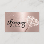 ハウスクリーニングメイドサービスバラ金ゴールドタイポグラフィ 名刺 (正面)