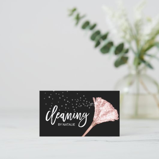 ハウスクリーニングメイドサービスバラ金ゴールドダスター 名刺 (スタンド正面)