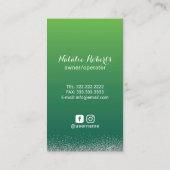 ハウスクリーニングメイドサービスプロフェッショナルグリーン 名刺 (裏面)