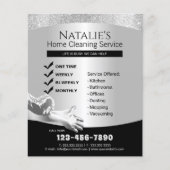 ハウスクリーニングメイドサービスモダンシルバー チラシ (正面)