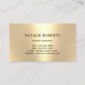 ハウスクリーニングメイドサービスモダンブラック&金ゴールド 名刺 (裏面)