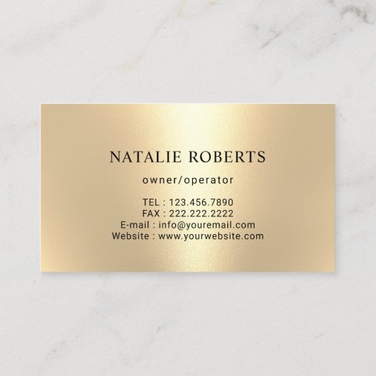 ハウスクリーニングメイドサービスモダンブラック&金ゴールド 名刺 (裏面)