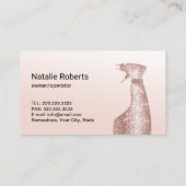 ハウスクリーニングメイドサービス赤面ピンクタイポグラフィ 名刺 (裏面)