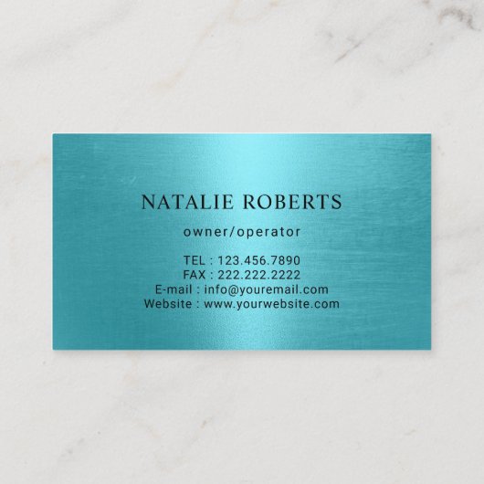 ハウスクリーニングメイドサービス銀モップターコイズ 名刺 (裏面)