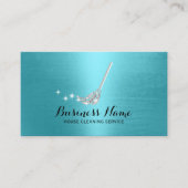 ハウスクリーニングメイドサービス銀モップターコイズ 名刺 (正面)