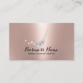 ハウスクリーニングメイドサービス銀モップバラ金ゴールド 名刺 (正面)