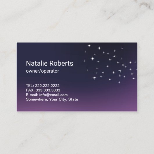 ハウスクリーニングメイドフェザーダスターパープル 名刺 (裏面)