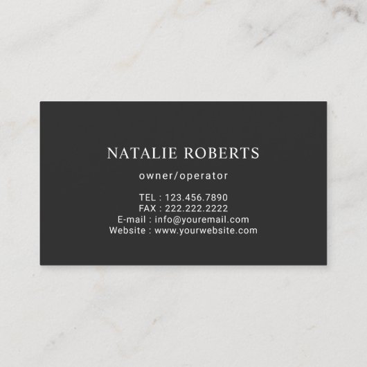 ハウスクリーニングモダンサービスネイビーブルーシルバー 名刺 (裏面)