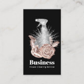 ハウスクリーニングモダンスプレーボトル&フラワー 名刺 (正面)