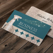 ハウスクリーニングモダンティール（緑がかった色）&金ゴールドメイドサービス 名刺