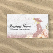 ハウスクリーニングモダンバラ金ゴールドグリッター大理石 名刺