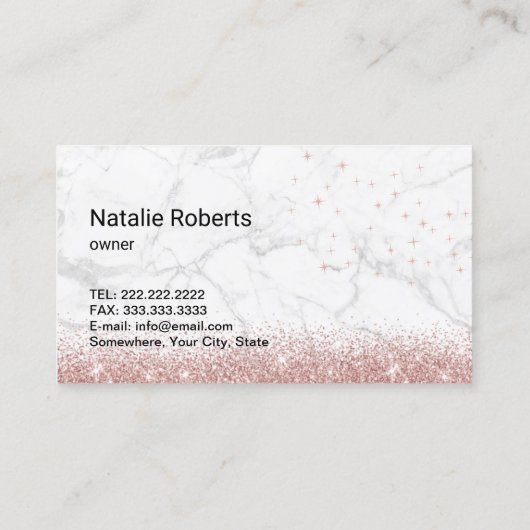 ハウスクリーニングモダンバラ金ゴールドグリッター大理石 名刺 (裏面)
