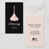 ハウスクリーニングモダンバラ金ゴールドダスターメイドブシン 名刺 (正面/裏面)