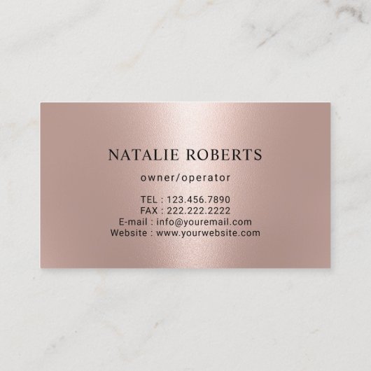 ハウスクリーニングモダンブラックバラ金ゴールドメイドサービス 名刺 (裏面)