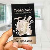 ハウスクリーニングモダン金ゴールドハウスキーピングサービス 名刺