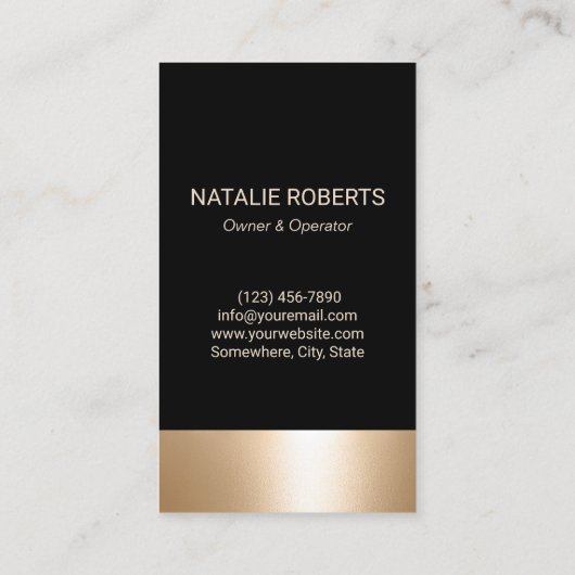 ハウスクリーニングモダン金ゴールドハウスキーピングサービス 名刺 (裏面)