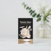 ハウスクリーニングモダン金ゴールドハウスキーピングサービス 名刺 (スタンド正面)