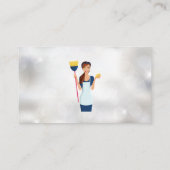 ハウスクリーニングレディ | 輝く背景 名刺 (裏面)