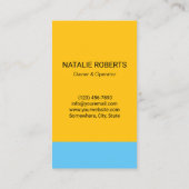 ハウスクリーニングレトロブルー&金ゴールドメイドサービス 名刺 (裏面)