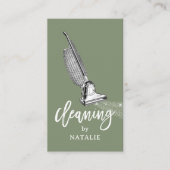 ハウスクリーニングレトロ掃除機セージグリーン 名刺 (正面)